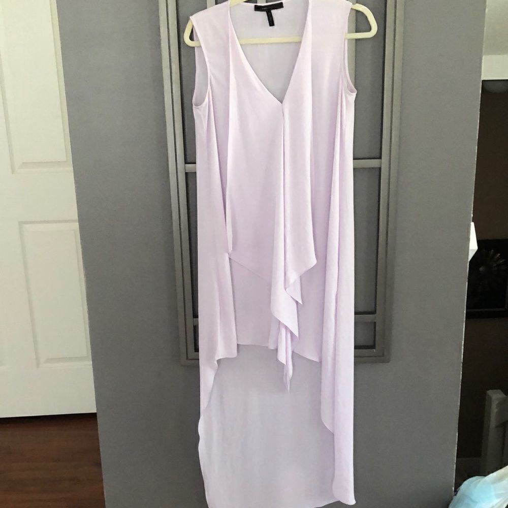 BCBG Soft lavender hi lo ruffle blouse/dress size XS